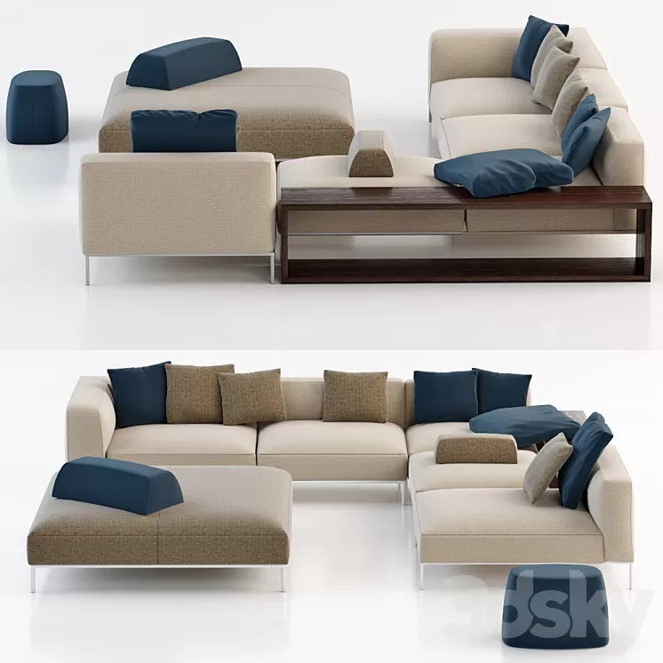 B & B Italia Corner sofa 3D Model