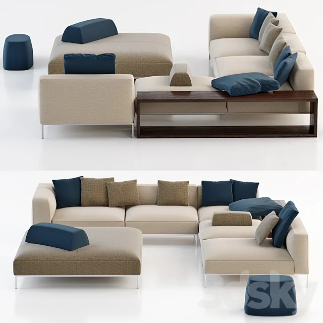 B & B Italia Corner sofa 3DModel B & B Italia Corner sofa 3DModel