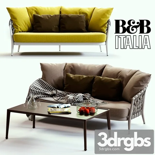 B & B Italia ERICA Grey & Yellow Sofa 3D Model Download B & B Italia ERICA Grey & Yellow Sofa 3D Model Download