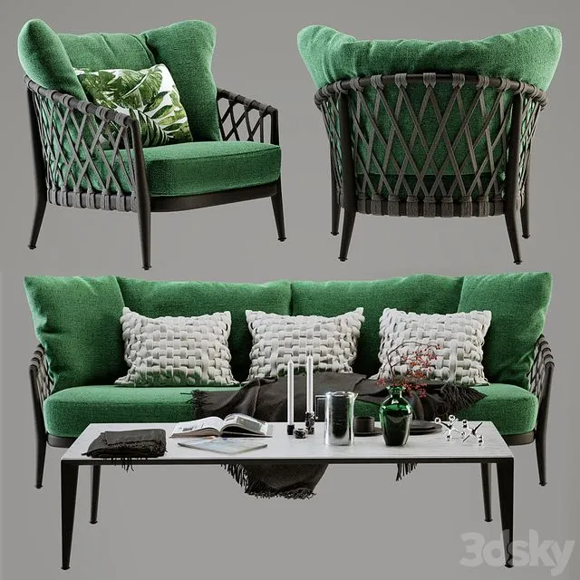 B & B Italia Erica Sofa and Chair 3D Model B & B Italia Erica Sofa and Chair 3D Model