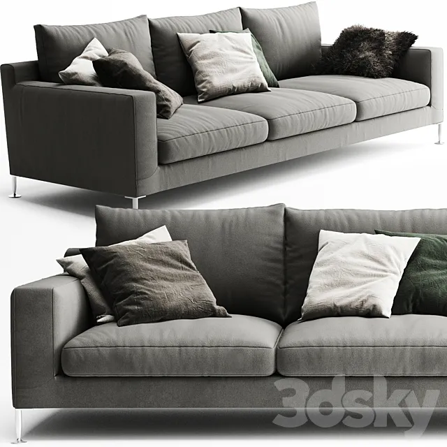 B & B Italia Harry 3 Seater Sofa 3D Model B & B Italia Harry 3 Seater Sofa 3D Model