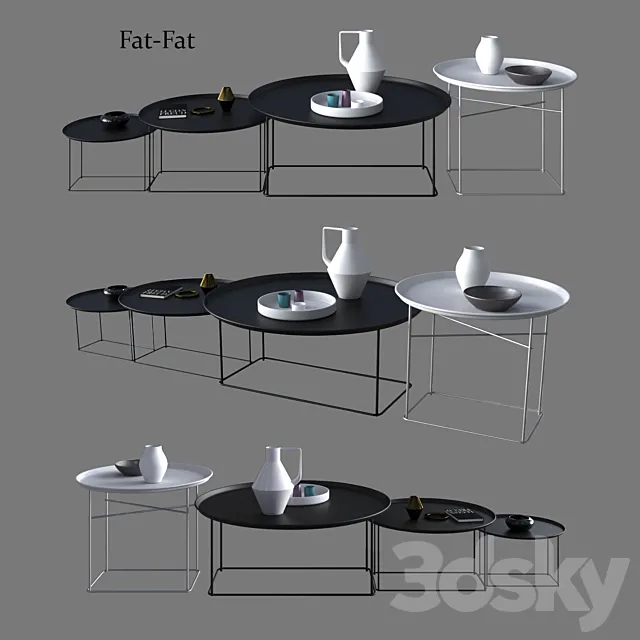 B & B Italia Maxalto Coffee Small Tables Fat-Fat 3D Model