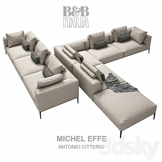 B & B ITALIA MICHEL EFFE 2 sofas 3DModel B & B ITALIA MICHEL EFFE 2 sofas 3DModel