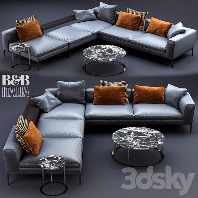 B &B Italia MICHEL Leather Sofa 3DModel B &B Italia MICHEL Leather Sofa 3DModel