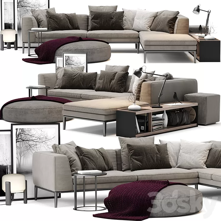 B & B Italia Michel Sofa 3D Model