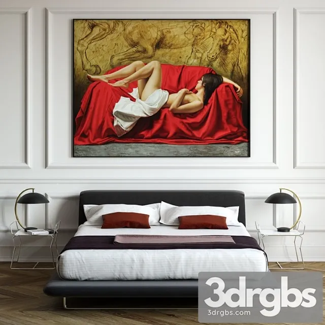 B & b italia siena bed 2 3D Model Download B & b italia siena bed 2 3D Model Download