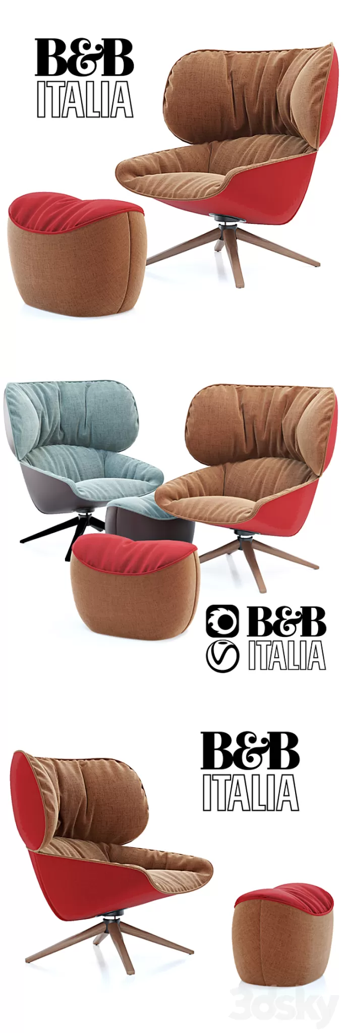 B & B Italia TABANO (Vray + Corona) 3D Model B & B Italia TABANO (Vray + Corona) 3D Model