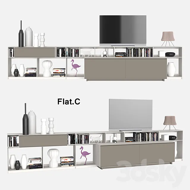 B & B Italia WALLSYSTEMS Flat.C 10 3DModel B & B Italia WALLSYSTEMS Flat.C 10 3DModel