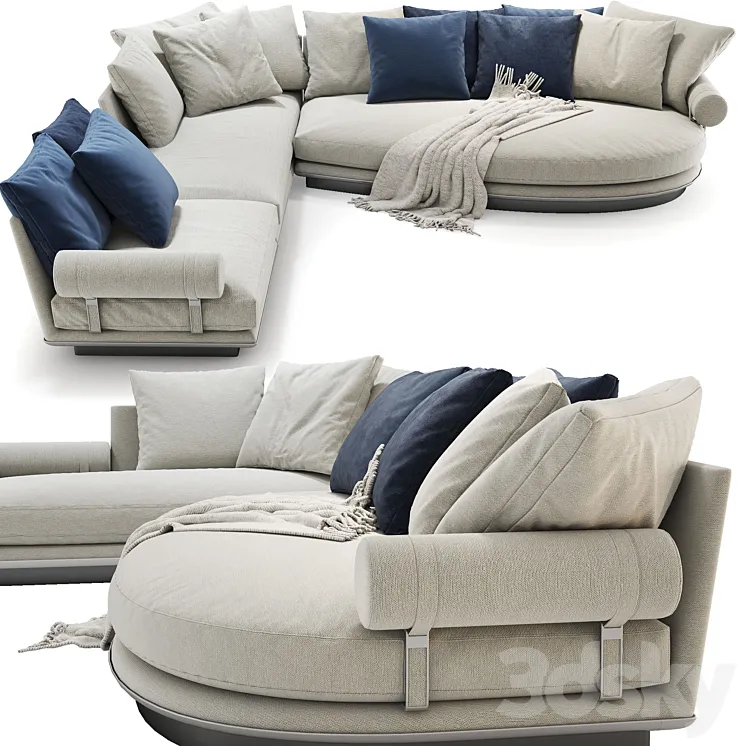 B & B Noonu corner sofa 3D Model Free Download