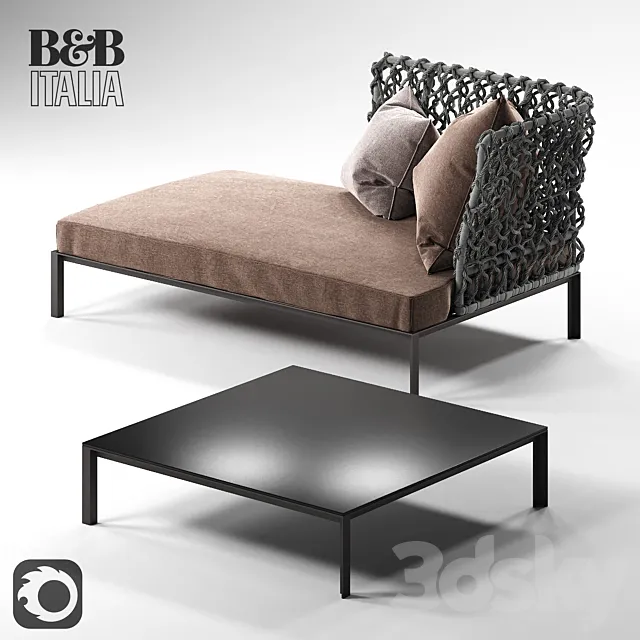 B & B Ravel Sofa R160A6D and Table TR90 3D Model B & B Ravel Sofa R160A6D and Table TR90 3D Model