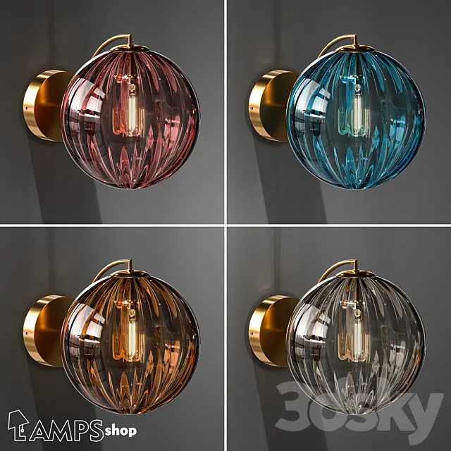 B4084 Sconce Glass Sphere 3D Model