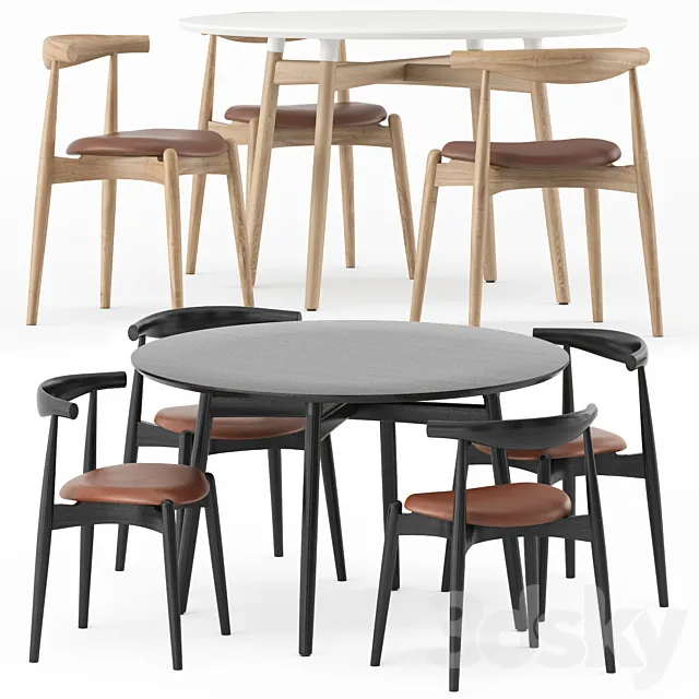 BA103-120 PRELUDIA ROUND TABLE CH20 by Carl Hansen & Son 3D Model