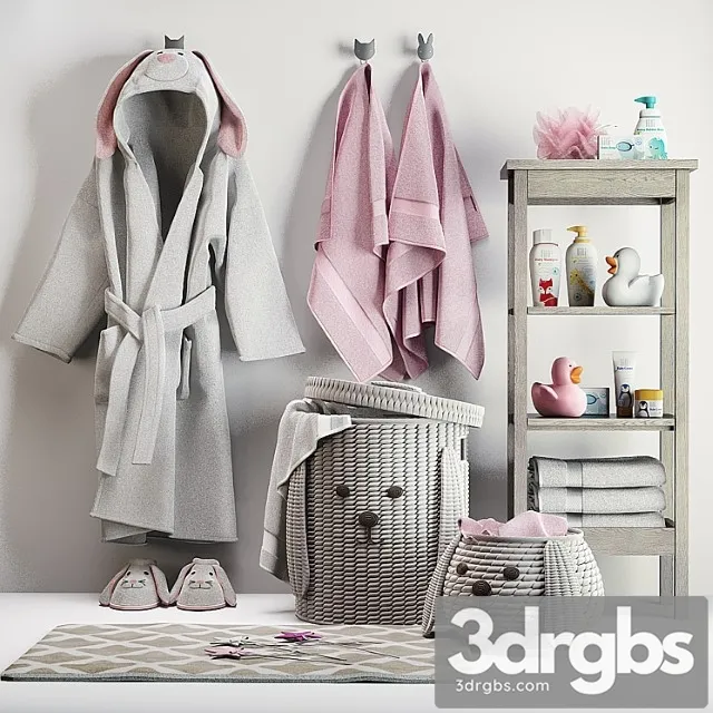 Baby Bath Set 001 3D Model Download