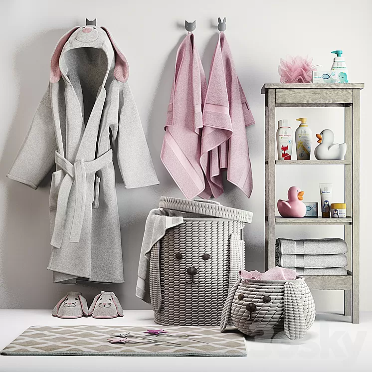 Baby bath set 001 3D Model