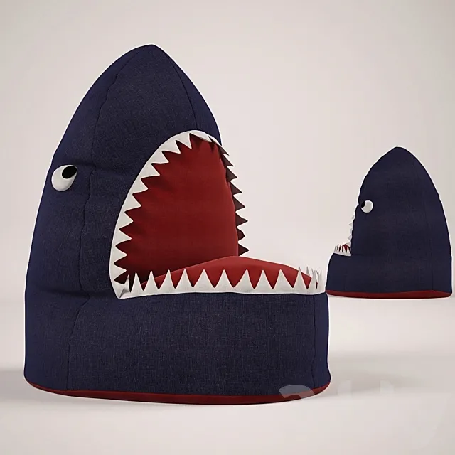 Baby bean bag Shark 3D Model Baby bean bag Shark 3D Model