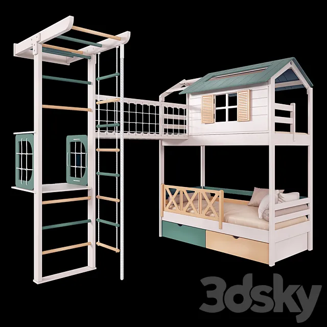Baby bed and playground 3DModel Baby bed and playground 3DModel