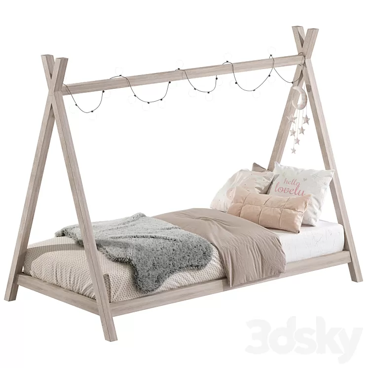 Baby bed in the form of a house 4 3D Model