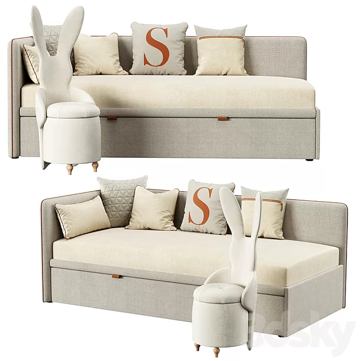 Baby bed Simple corner Manifesto 3D Model Free Download