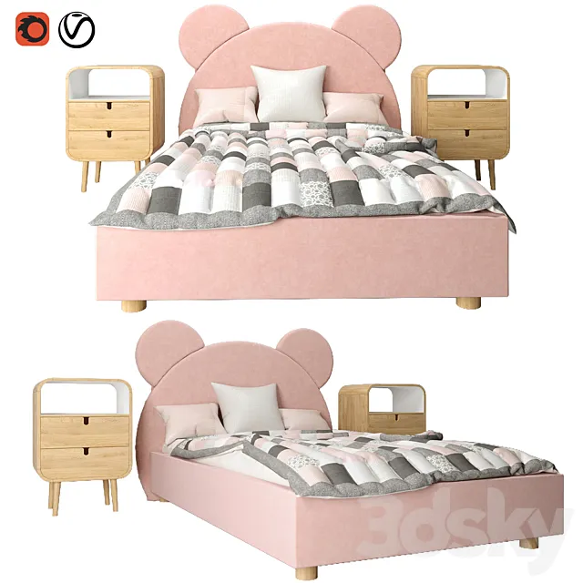 Baby bed Teddy 3DModel Baby bed Teddy 3DModel