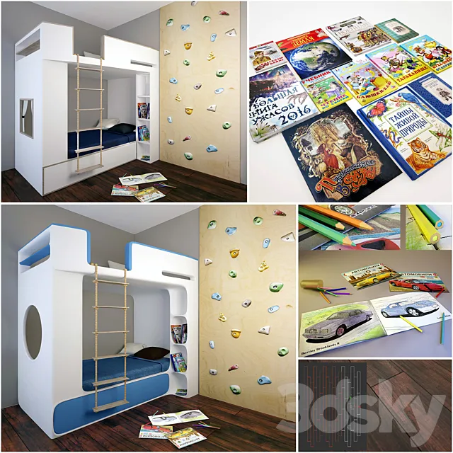 Baby bed with decor 3DModel Baby bed with decor 3DModel