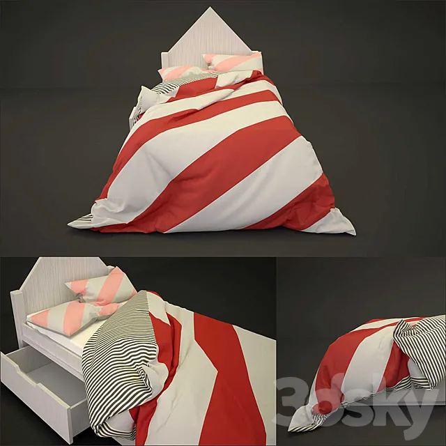 Baby bed with linen 3D Model Baby bed with linen 3D Model