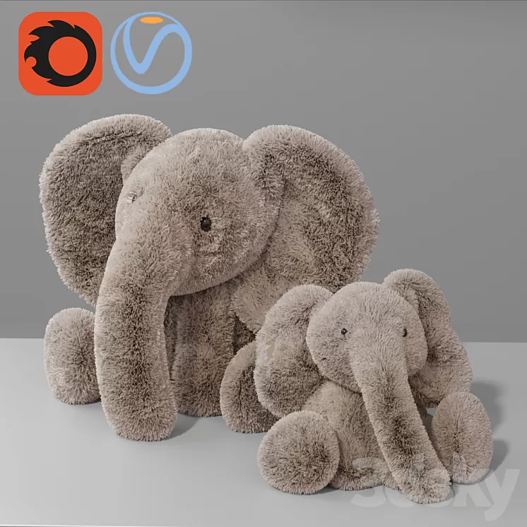 Baby Elephant Plush Toy for Kid 3D Model Baby Elephant Plush Toy for Kid 3D Model