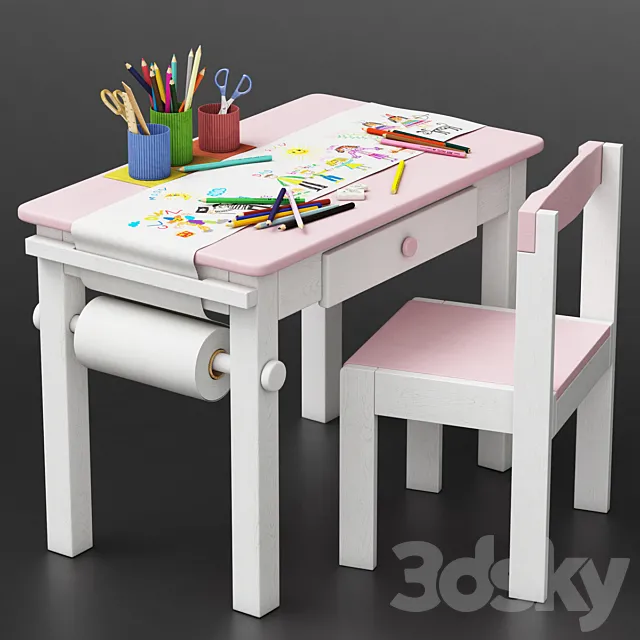 Baby table set 3DModel Baby table set 3DModel