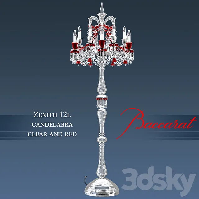 Baccarat – Zenith 12L candelabra clear and red 3DModel Baccarat – Zenith 12L candelabra clear and red 3DModel