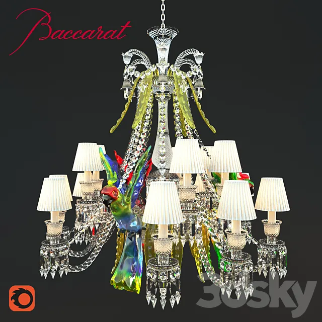 Baccarat – Zenith Collection with parrots 3D Model Baccarat – Zenith Collection with parrots 3D Model