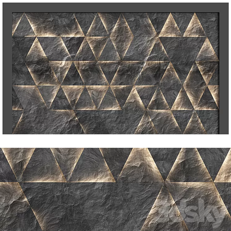 Backlit stone wall panel 3D Model Backlit stone wall panel 3D Model