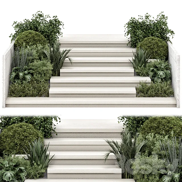 Backyard and Landscape Entrance and Exit Stairs – Set 2078 3D Model