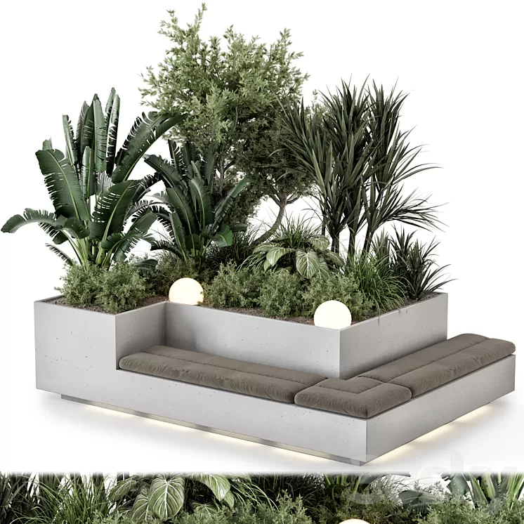 Backyard and Landscape Set Bush and Tree – Set 1180 3D Model Free Download