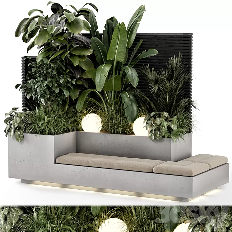 Backyard and Landscape Set Bush and Tree – Set 1210 3D Model Free Download