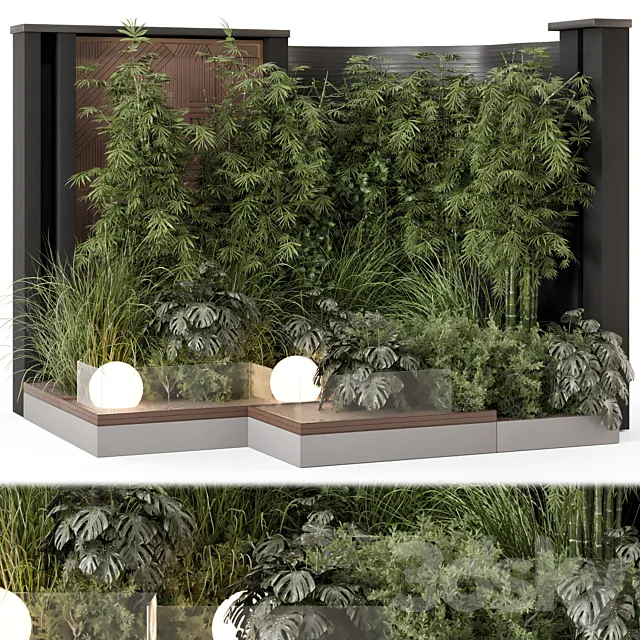 Backyard and Landscape Set Bush and Tree – Set 1706 3D Model