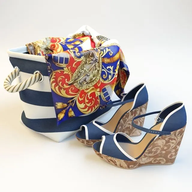 Bag and sandals 3D Model