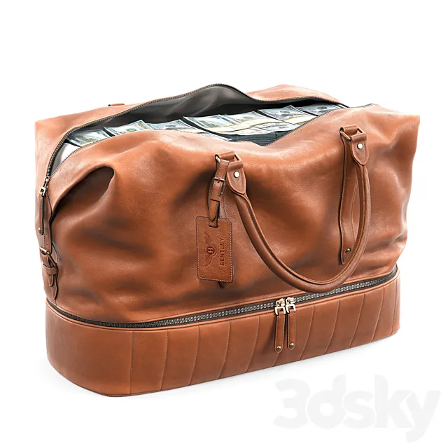 Bag Bentley Heritage Leather Holdall 3D Model