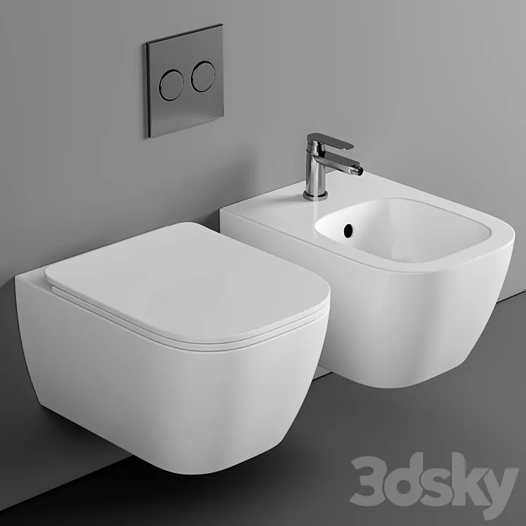 BagnoDesign Attache Rimless Wall Hung Toilet 3D Model Free Download