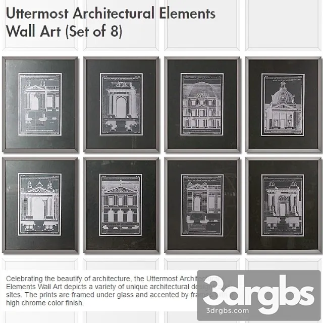 Baguette Uttermost Architectural Elements Wall Art Set Of 8 3D Model Download