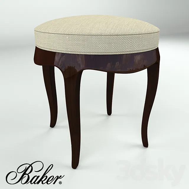 Baker 3482 VANITY STOOL 3D Model Baker 3482 VANITY STOOL 3D Model