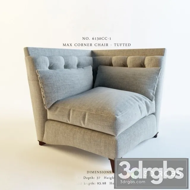 Baker 6130CC1 Corner Chair Tufted 3D Model Download Baker 6130CC1 Corner Chair Tufted 3D Model Download