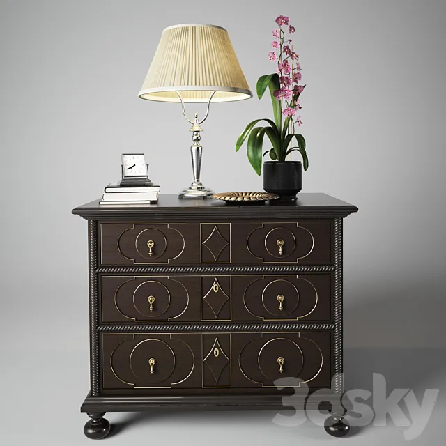 Baker 9809 Glebe Bedside Chest 3D Model