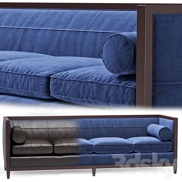 Baker Archetype Wood Banded Sofa No. 6370-98 3DModel