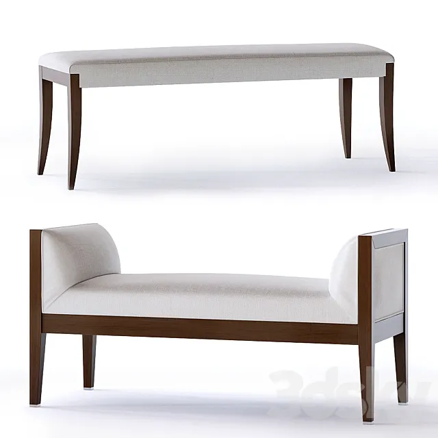 Baker Atelier and 20th Century bench 3D Model Baker Atelier and 20th Century bench 3D Model