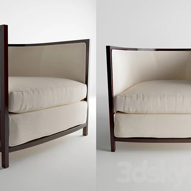 Baker Bevel Lounge Chair 3D Model Baker Bevel Lounge Chair 3D Model