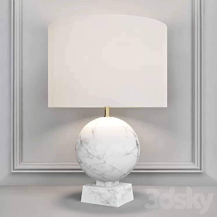 Baker Blanc Sculpte Table Lamp – Round 3D Model Baker Blanc Sculpte Table Lamp – Round 3D Model