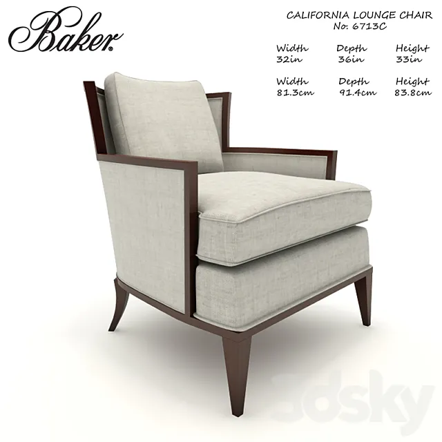 Baker California Lounge chair No.6713C 3D Model