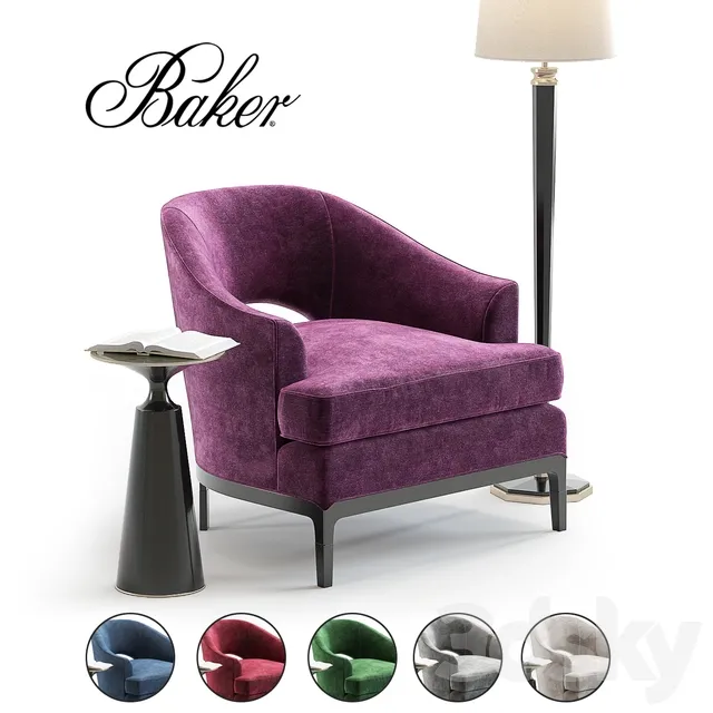 Baker Carnelian Lounge Chair 3D Model