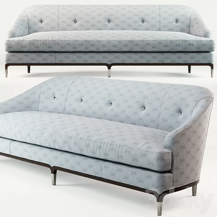 Baker Carnelian Sofa 3D Model Baker Carnelian Sofa 3D Model