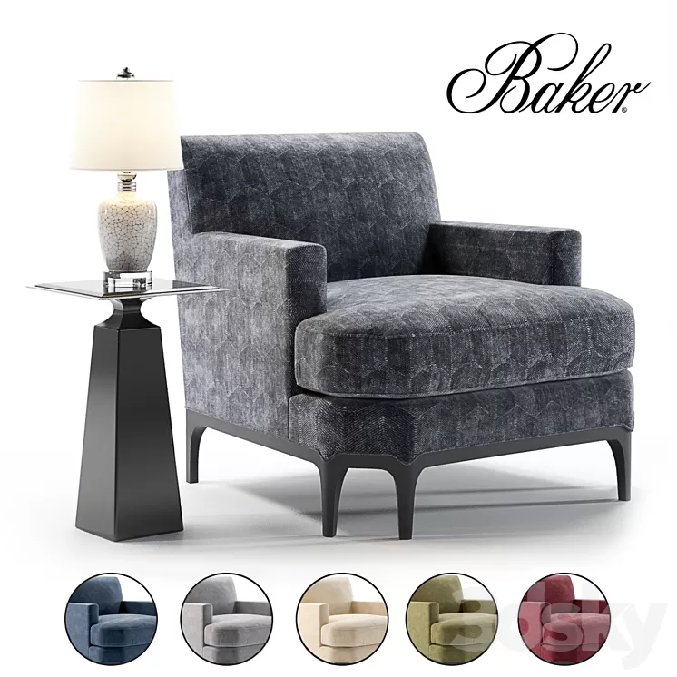 Baker Celestite Lounge Chair 3D Model
