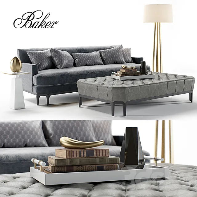 Baker Celestite Sofa 3DModel Baker Celestite Sofa 3DModel
